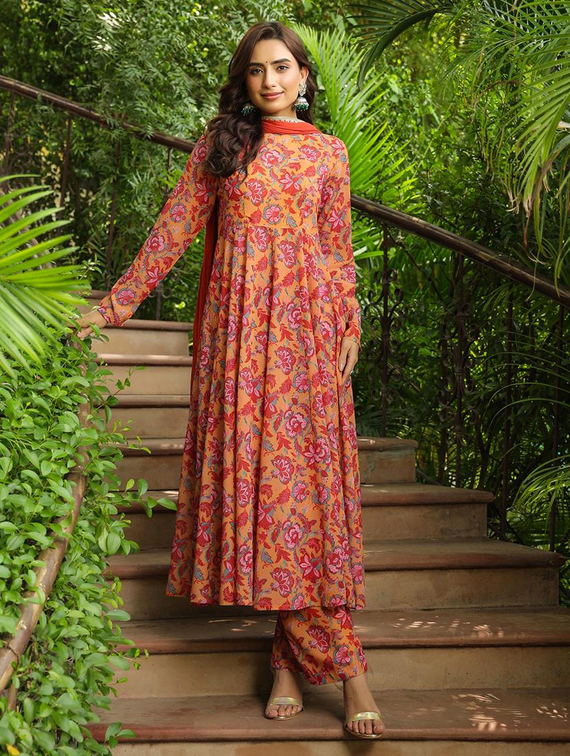 women printed long sleeves suit set