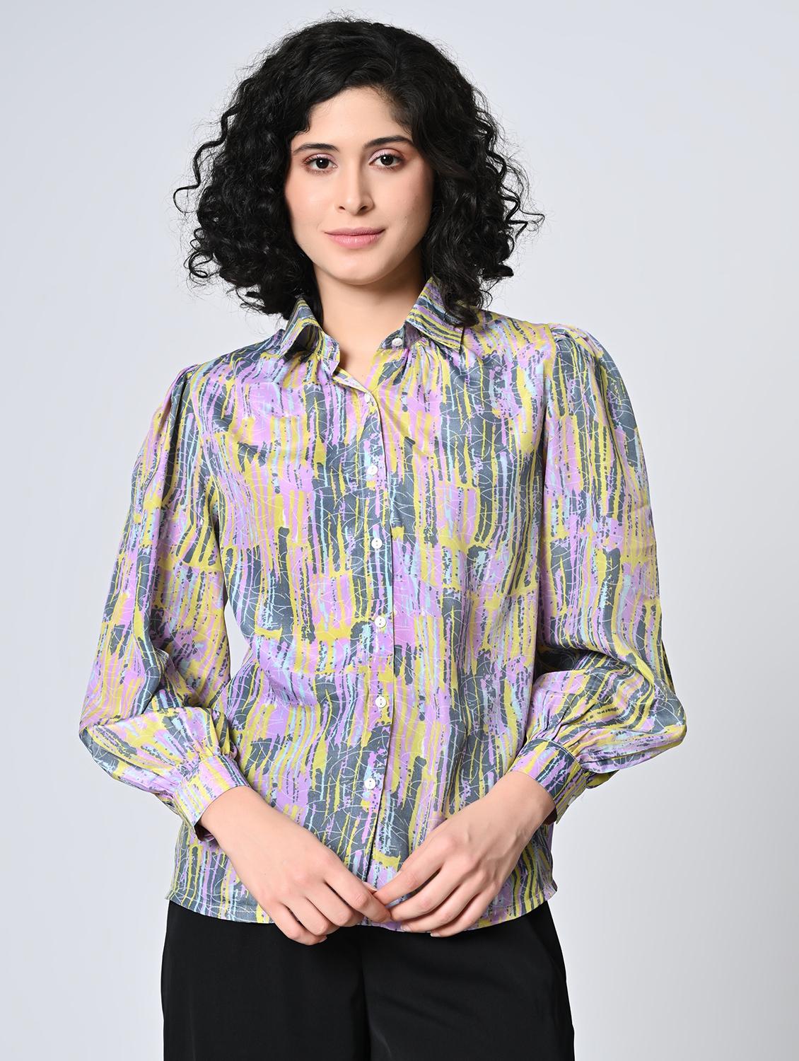 women multi colored crepe regular shirt - 21514377 -  Zoom Image - 0