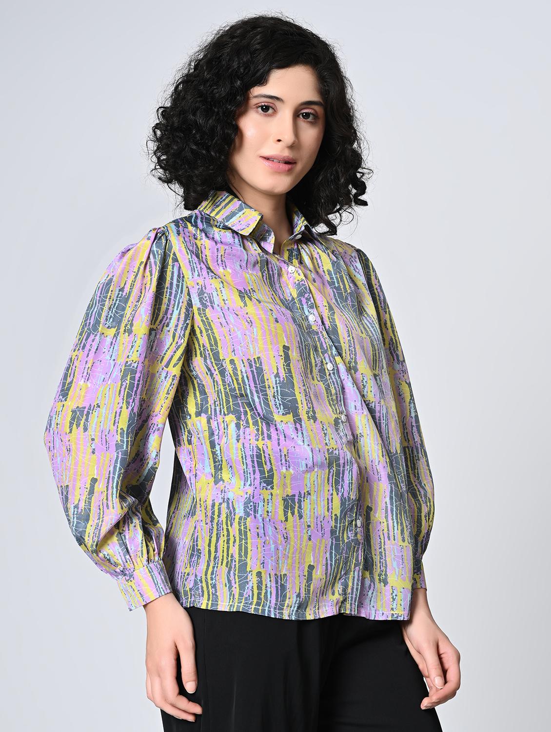 women multi colored crepe regular shirt - 21514377 -  Standard Image - 1
