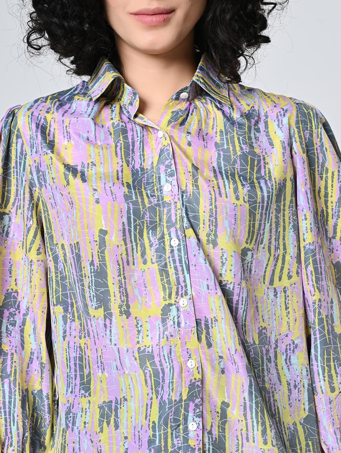 women multi colored crepe regular shirt - 21514377 - Standard Image - 4