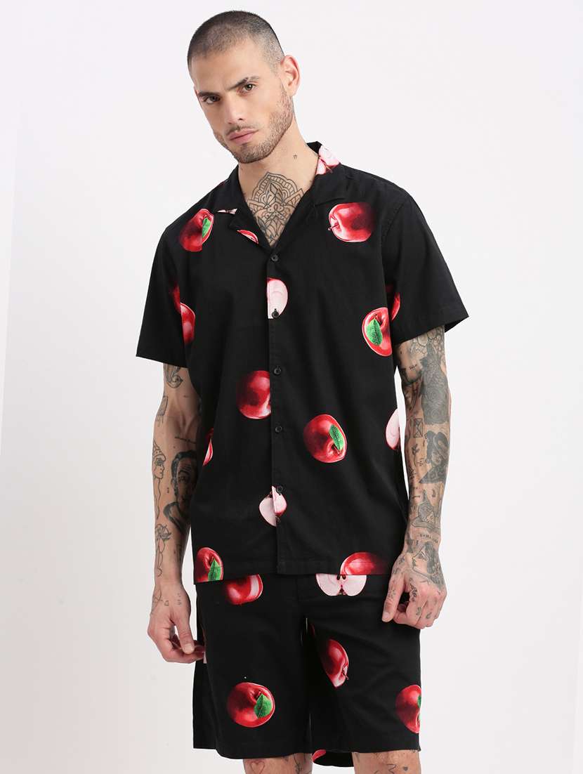 men black printed co-ord set - 21514397 -  Standard Image - 1