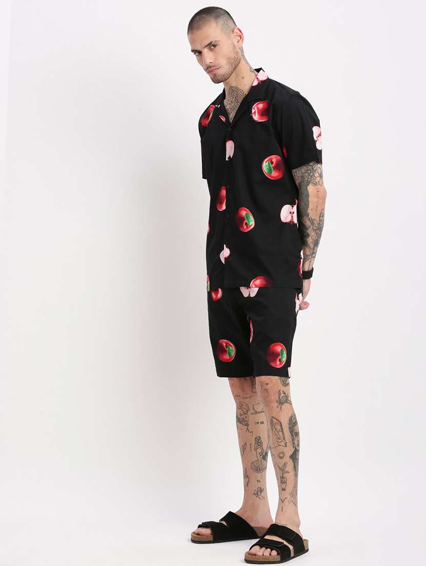 men black printed co-ord set - 21514397 -  Standard Image - 4