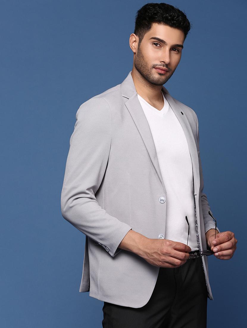 men long sleeve solid casual blazer - 21514406 - Standard Image - 1