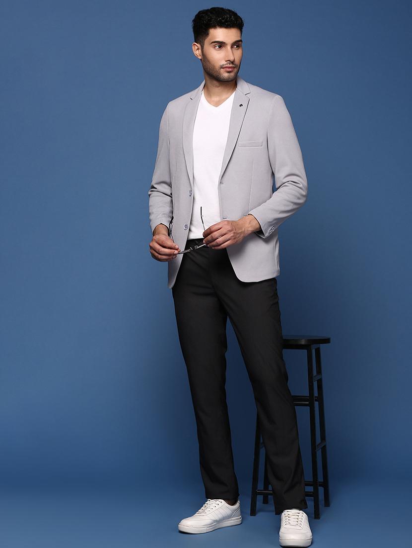 men long sleeve solid casual blazer - 21514406 - Standard Image - 4