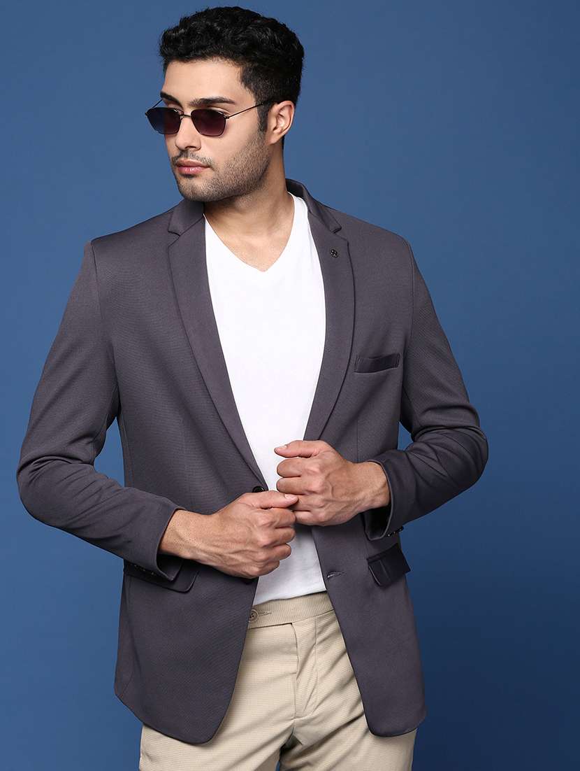 men long sleeve solid casual blazer - 21514407 -  Standard Image - 1