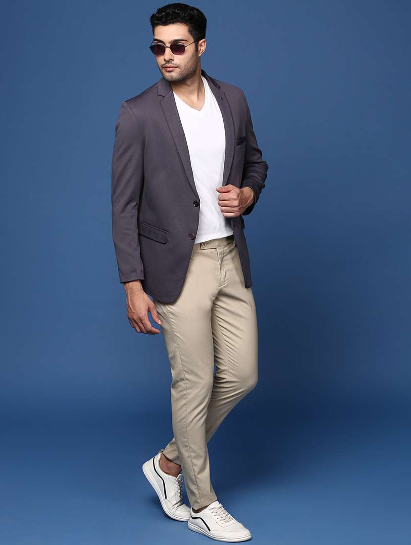 men long sleeve solid casual blazer - 21514407 -  Standard Image - 4