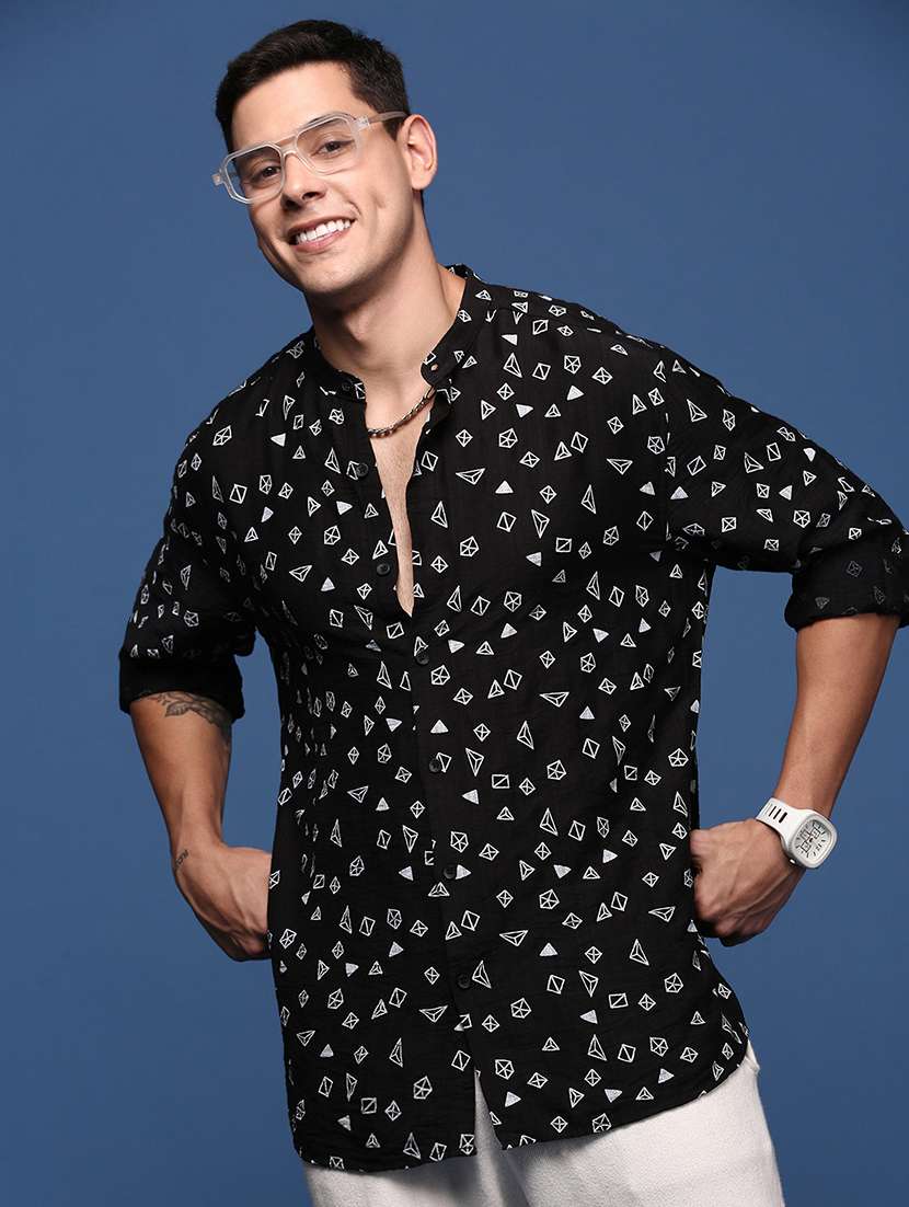 men long sleeve printed casual shirt - 21514418 -  Standard Image - 1