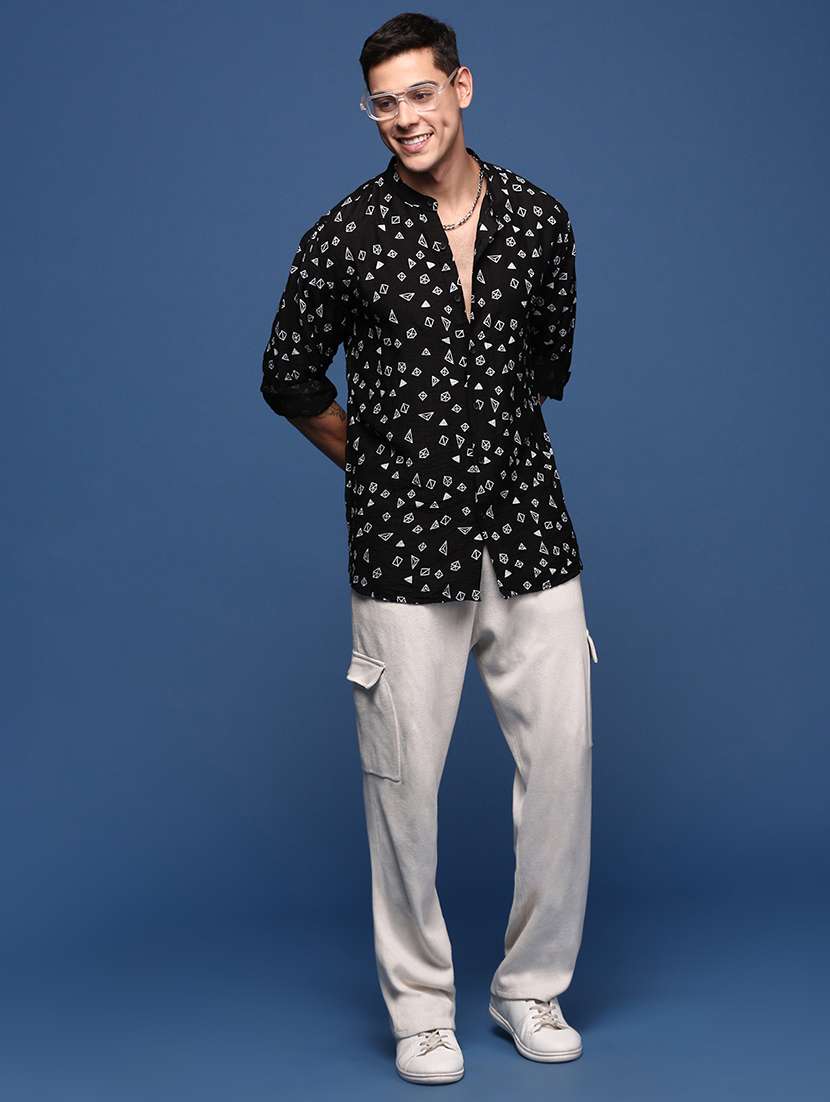 men long sleeve printed casual shirt - 21514418 -  Standard Image - 4