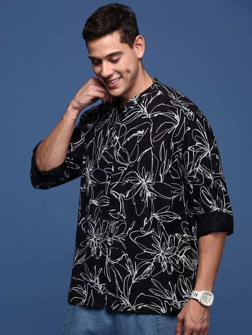 men black printed casual shirt - 21514419 -  Standard Image - 1