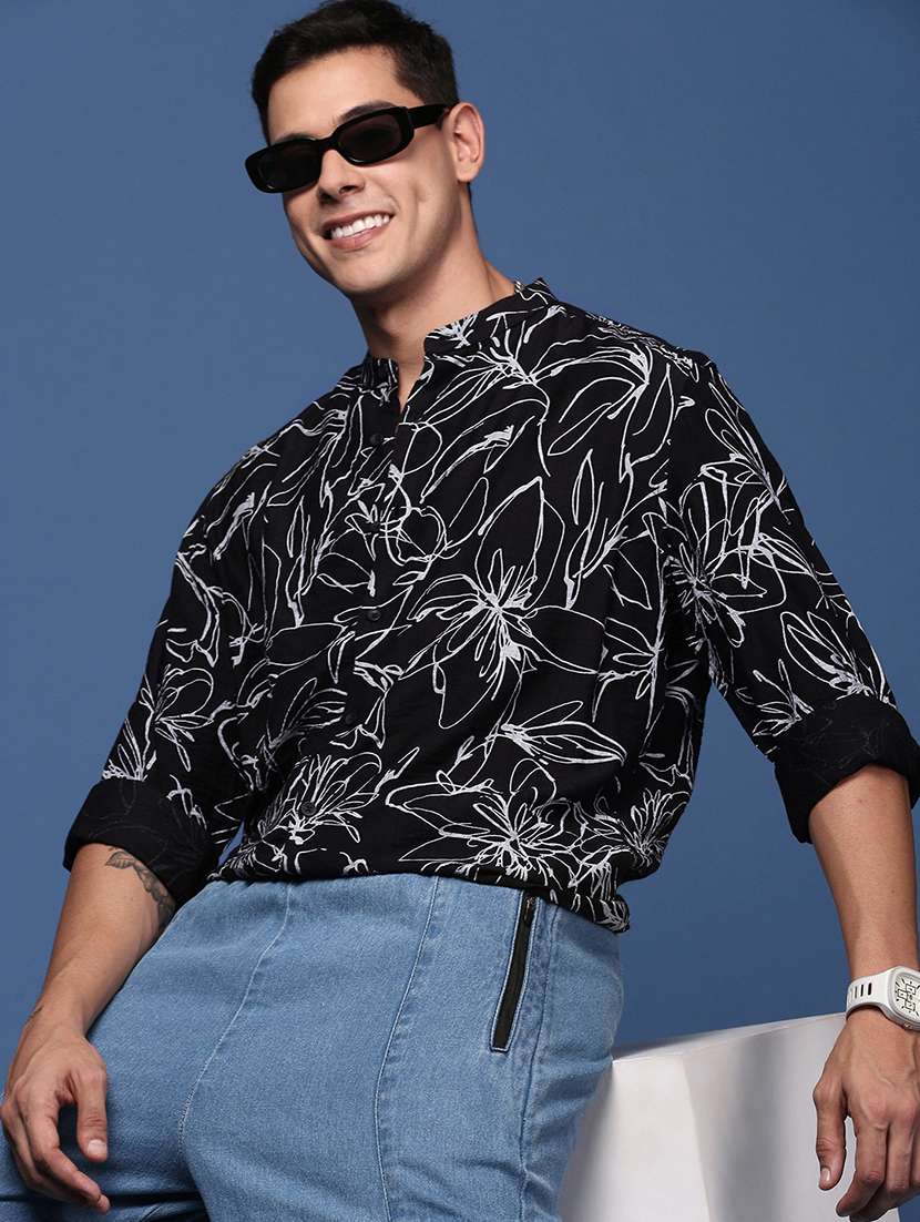 men black printed casual shirt - 21514419 -  Standard Image - 4