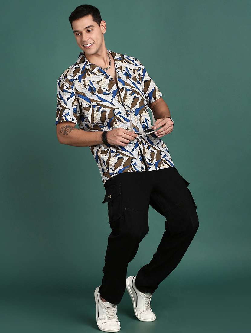 men multi colored cotton blend casual shirt - 21514422 -  Standard Image - 4