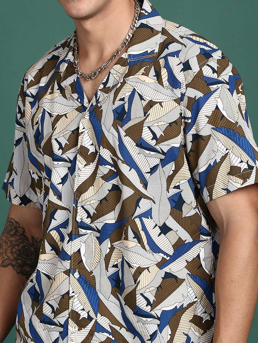 men multi colored cotton blend casual shirt - 21514422 -  Standard Image - 6