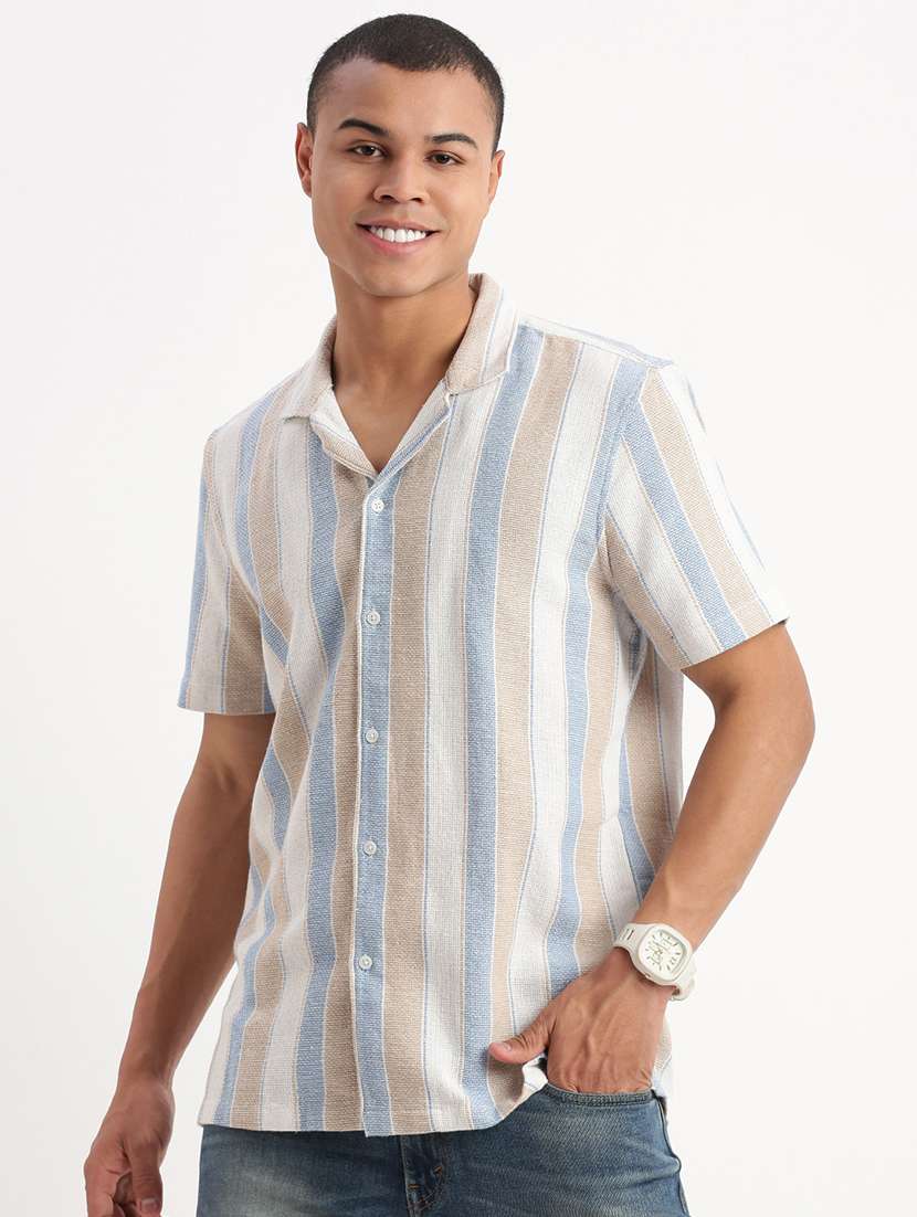 men collared stripes casual shirt - 21514428 -  Standard Image - 1