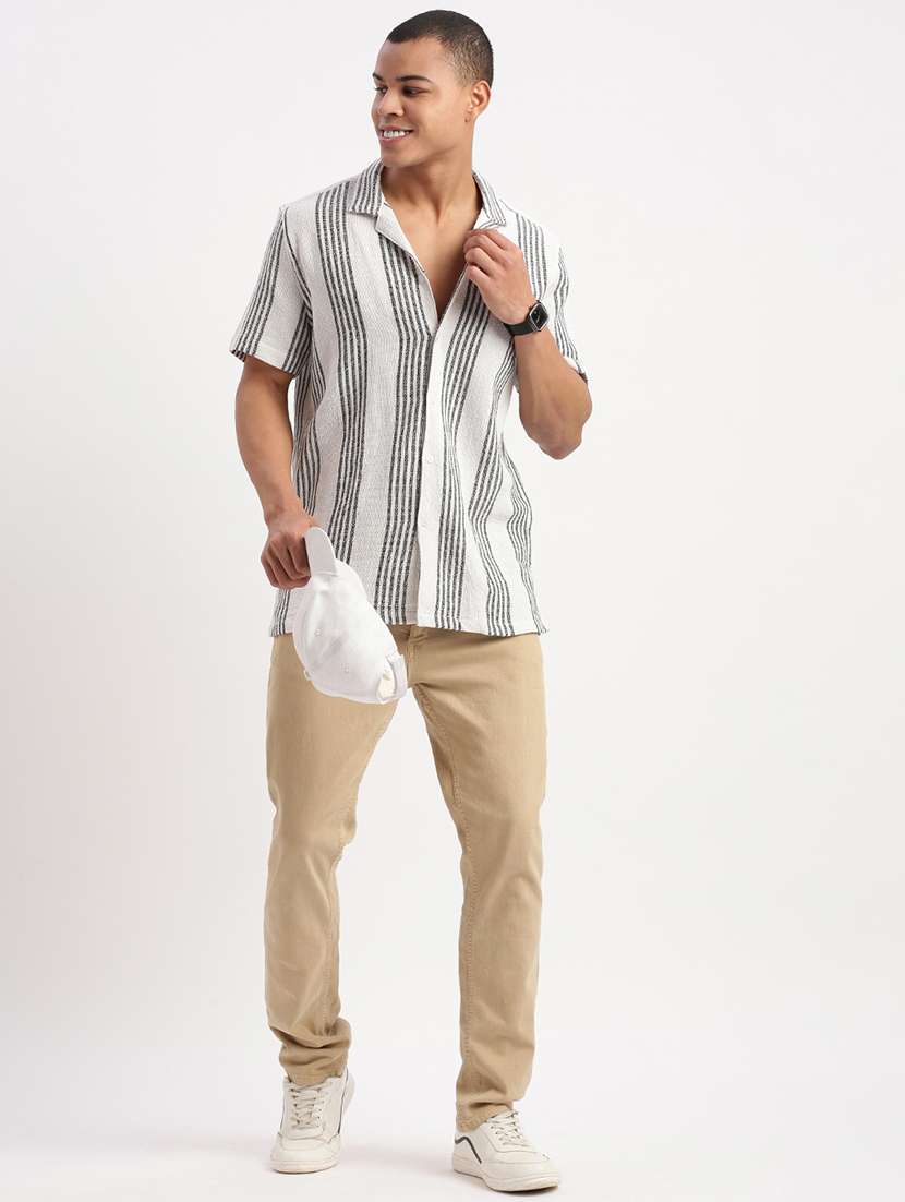 men stripes short sleeves casual shirts - 21514431 -  Standard Image - 4