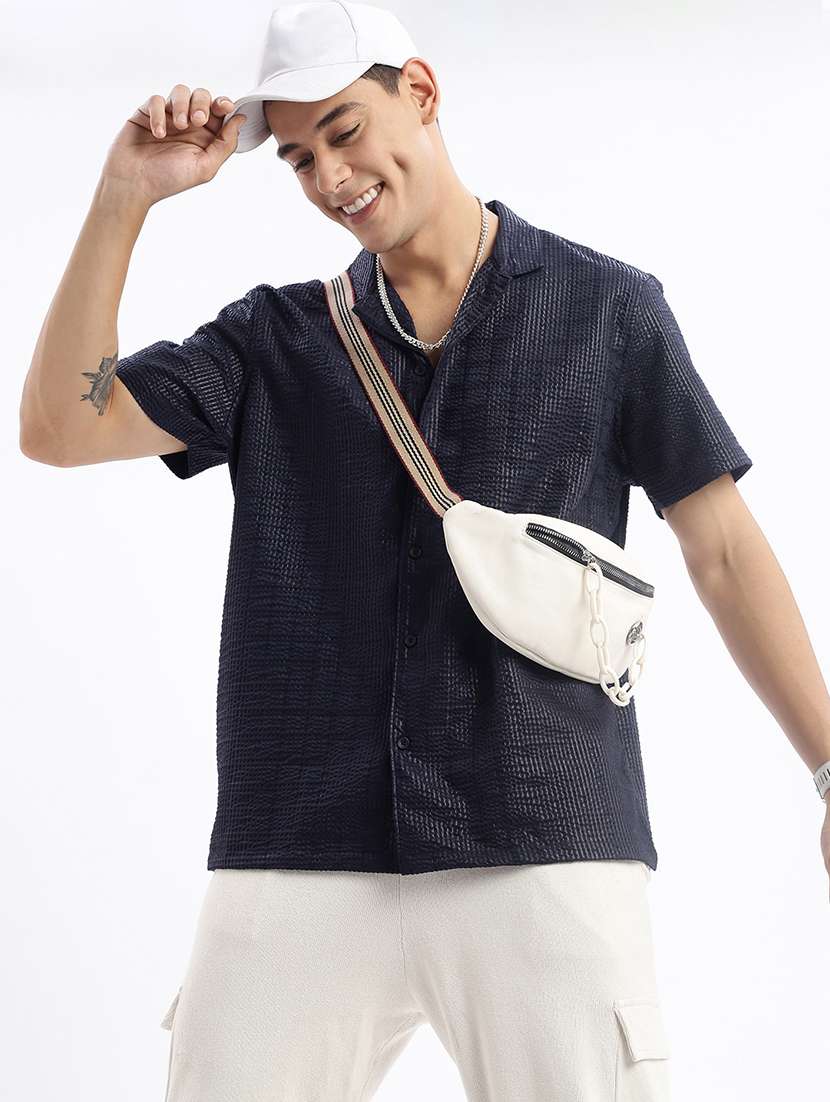 men black self-designed casual shirt - 21514433 -  Standard Image - 4