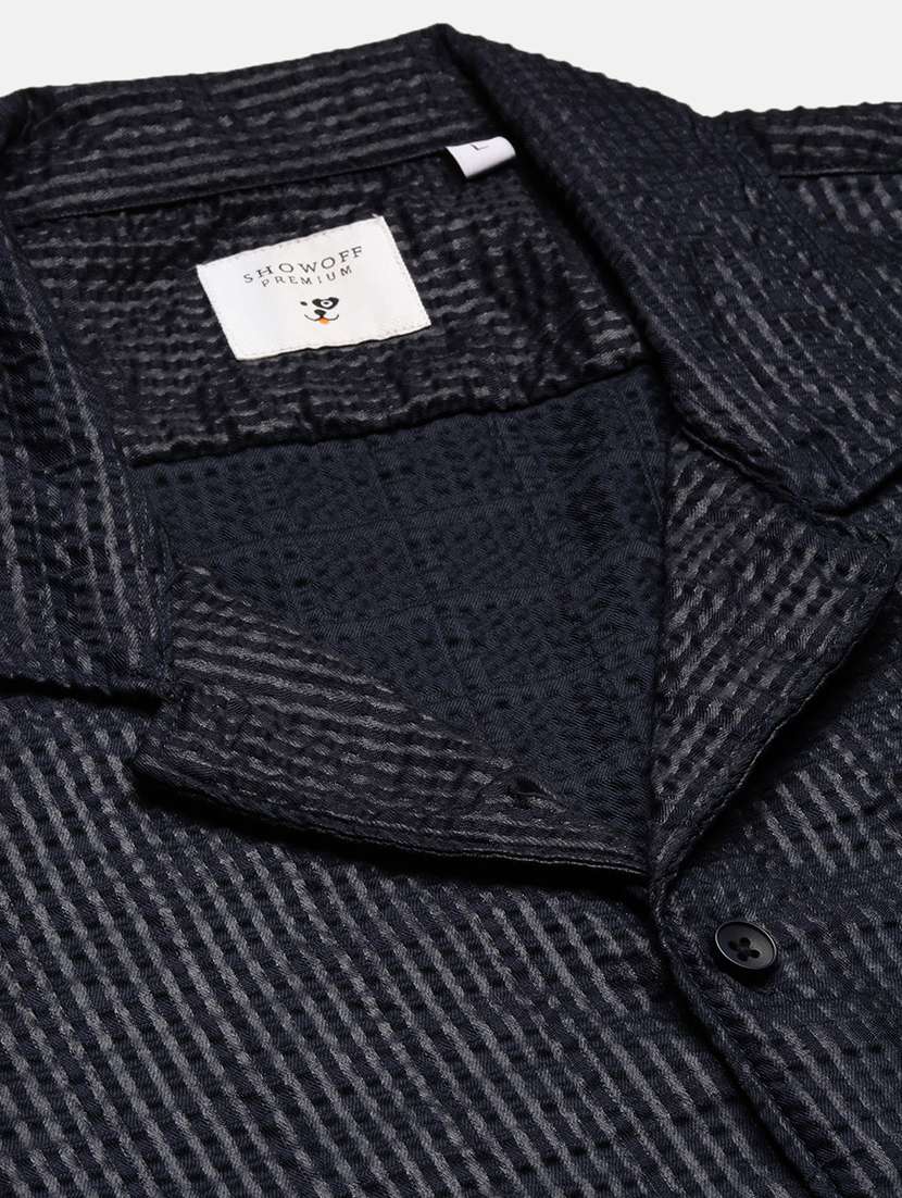 men black self-designed casual shirt - 21514433 -  Standard Image - 6