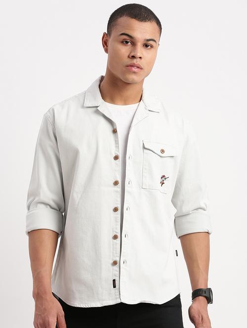 men solids long sleeves casual shirts - 21514434 - Standard Image - 0