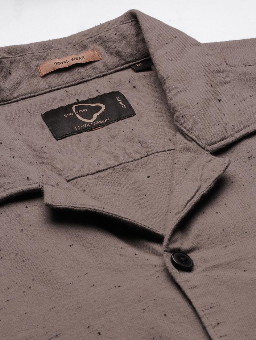 men grey self-designed casual shirt - 21514435 - Standard Image - 6