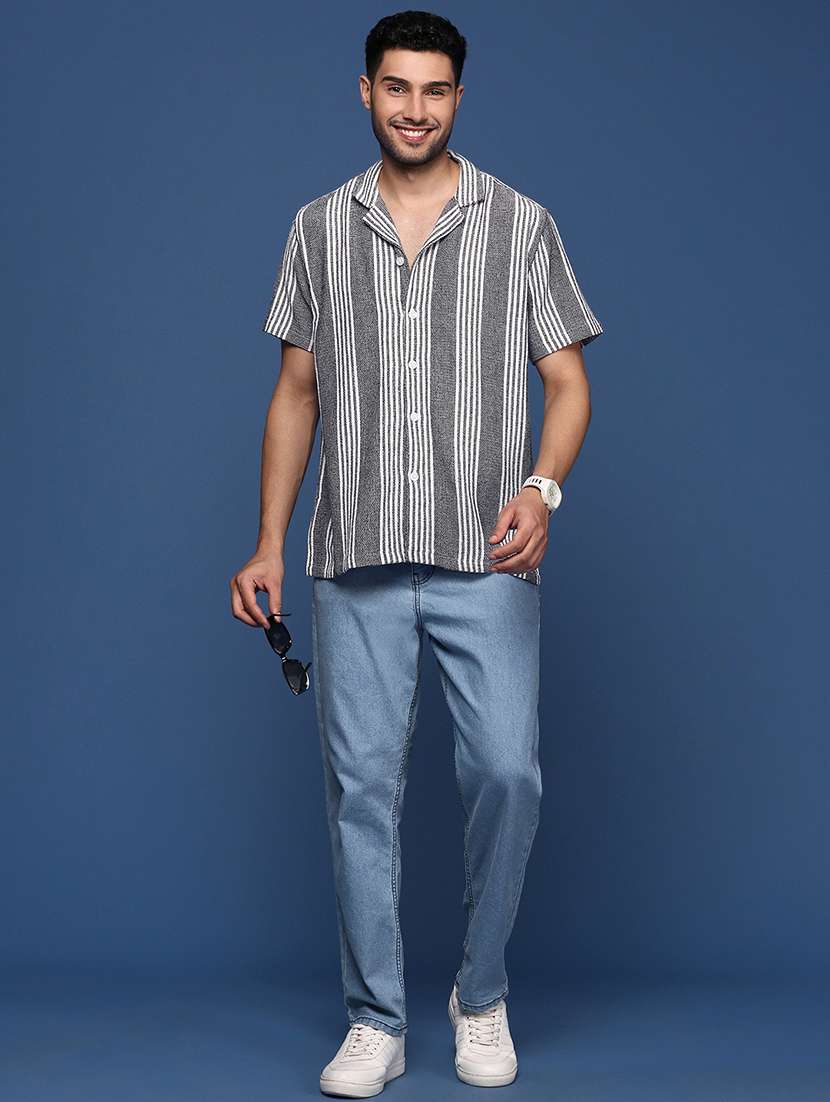 men grey cotton blend casual shirt - 21514438 -  Standard Image - 4