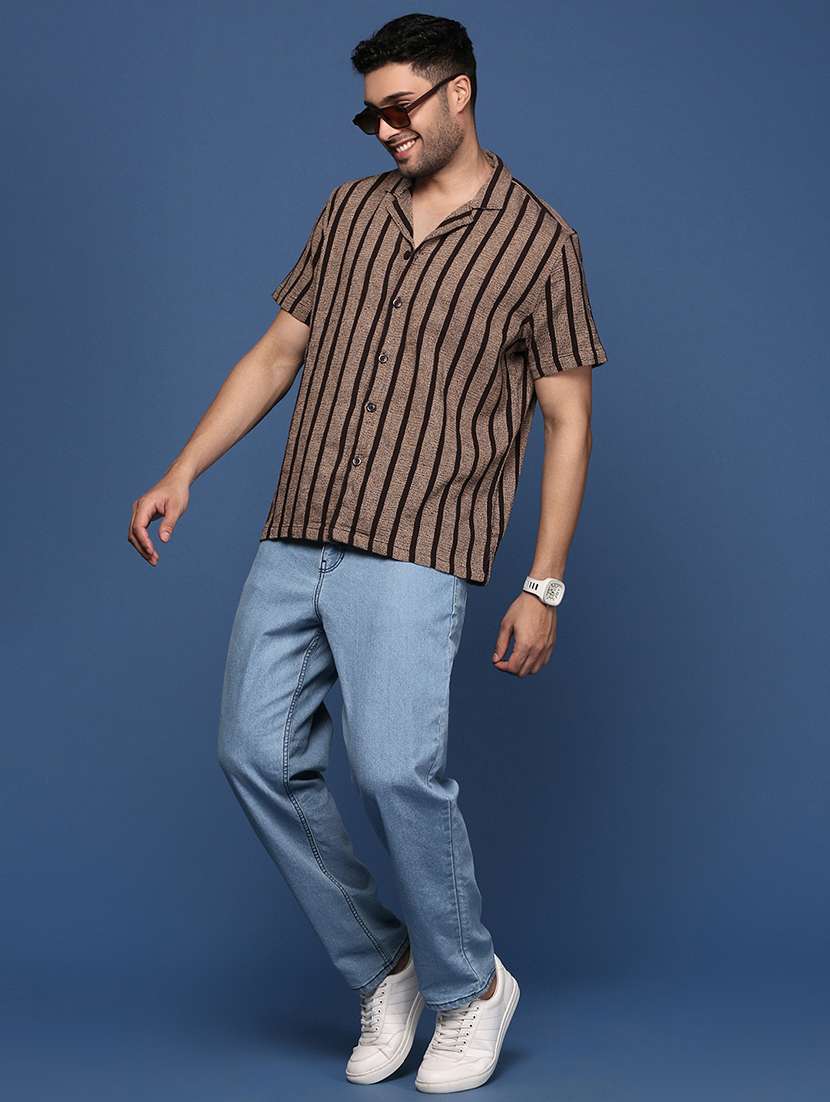 men brown self-designed casual shirt - 21514440 -  Standard Image - 4
