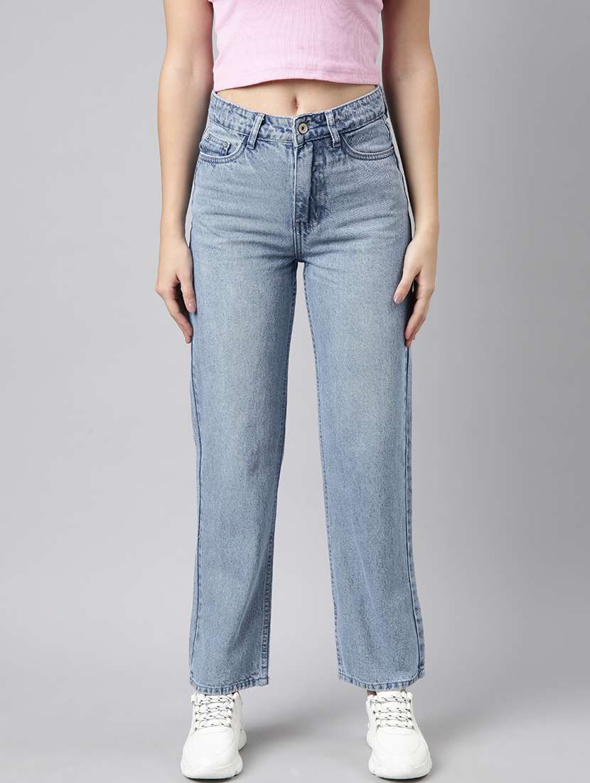 women light blue straight fit jeans - 21514468 -  Standard Image - 1
