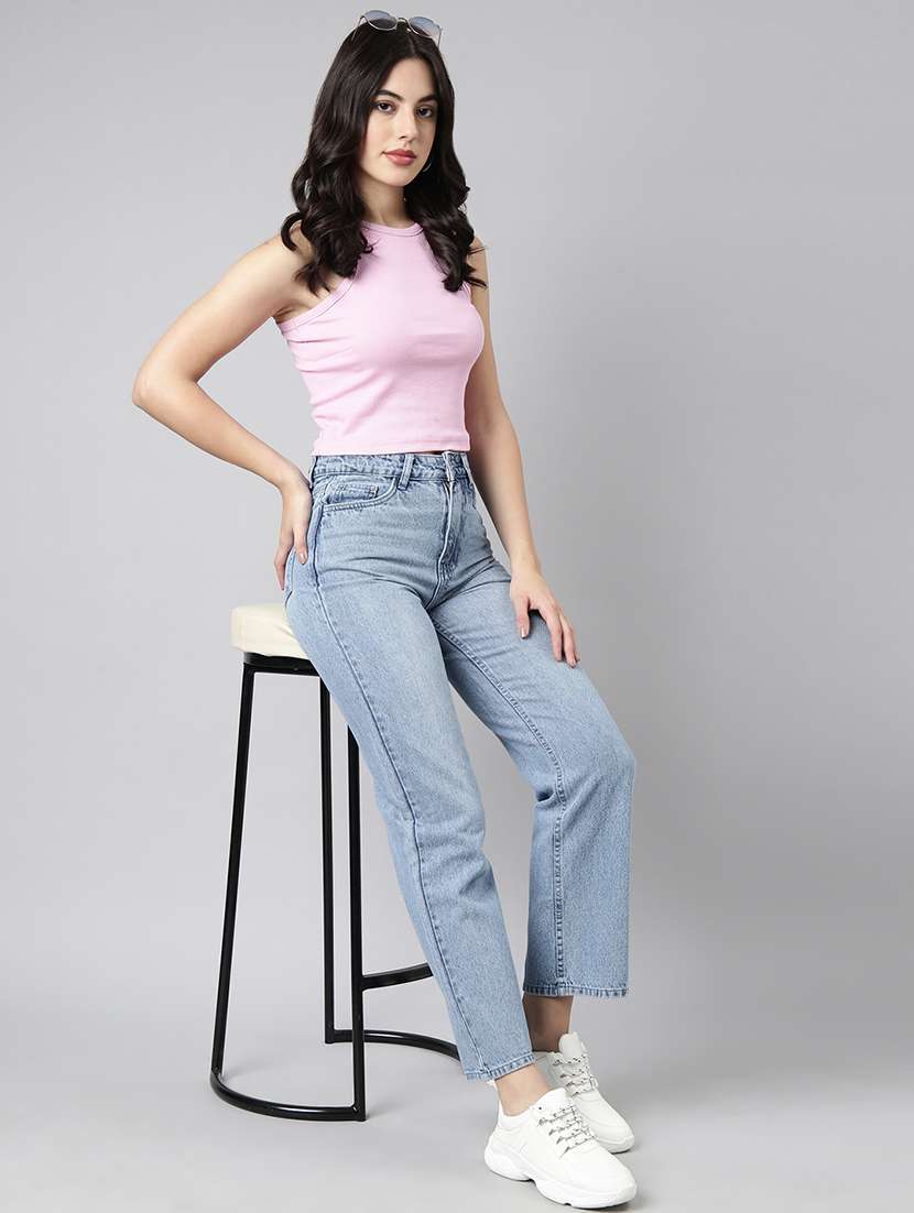 women light blue straight fit jeans - 21514468 -  Standard Image - 4