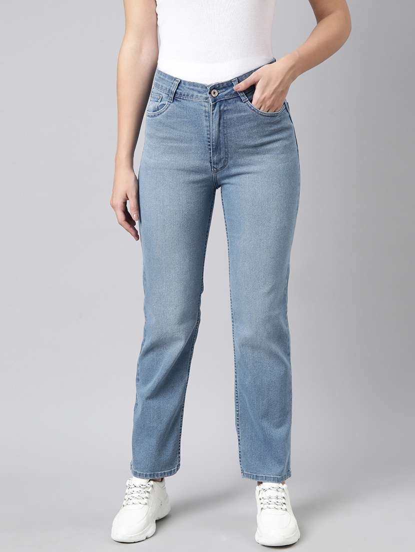women light blue straight fit jeans - 21514469 -  Standard Image - 1