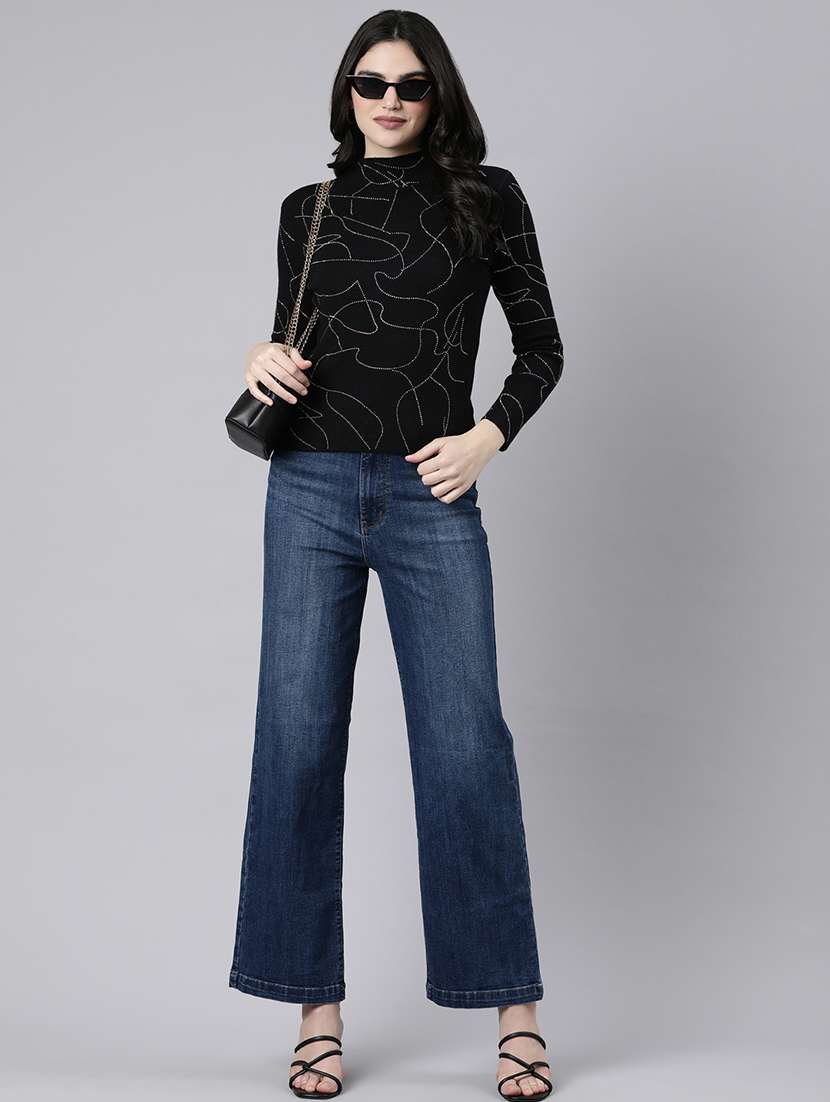 women embellished mock neck pullover - 21514492 -  Standard Image - 4