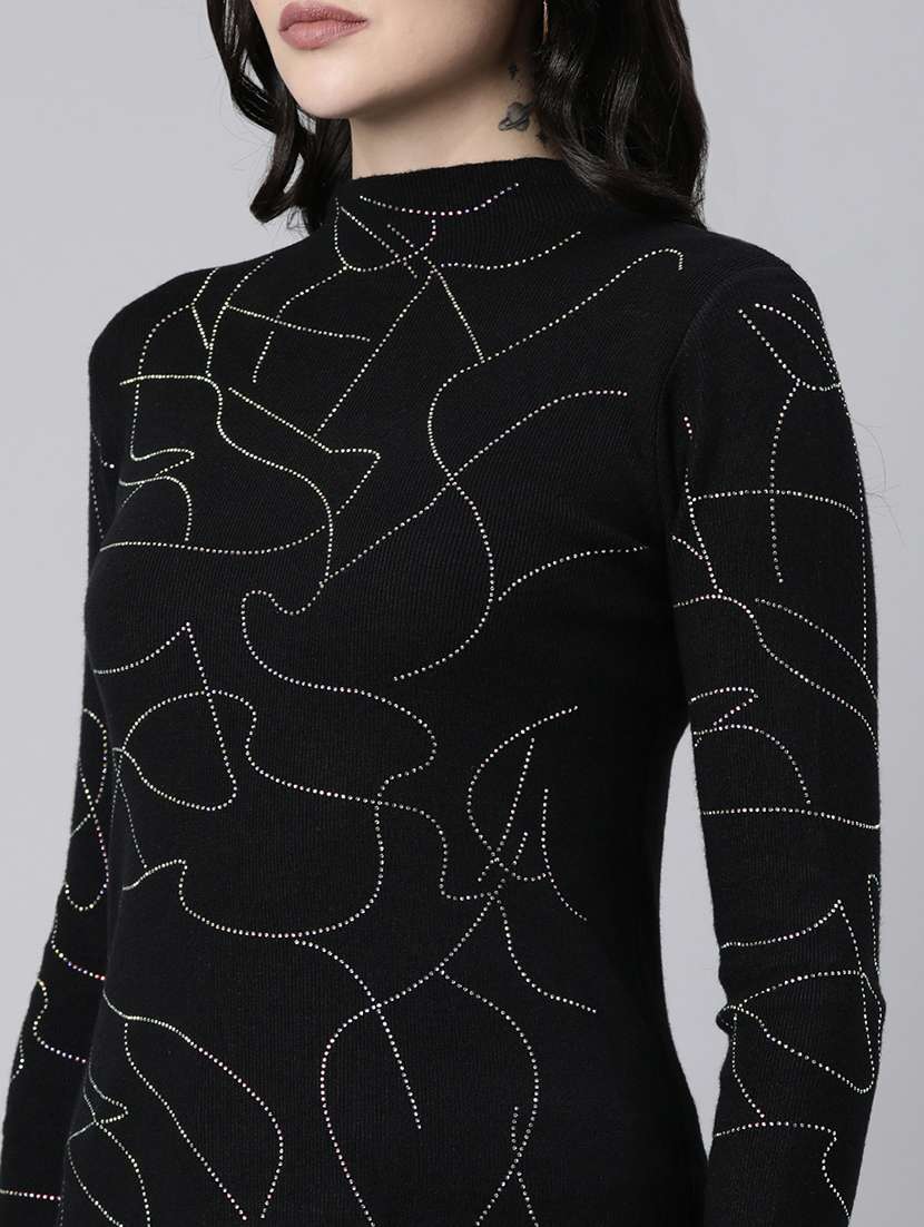 women embellished mock neck pullover - 21514492 -  Standard Image - 6