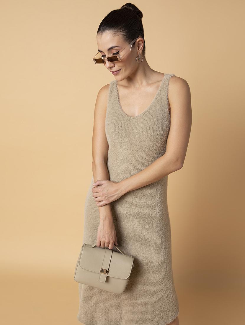 women solid sleeveless a-line dress - 21514523 -  Standard Image - 1
