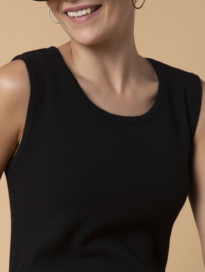 women black solid sheath dress - 21514544 -  Standard Image - 6