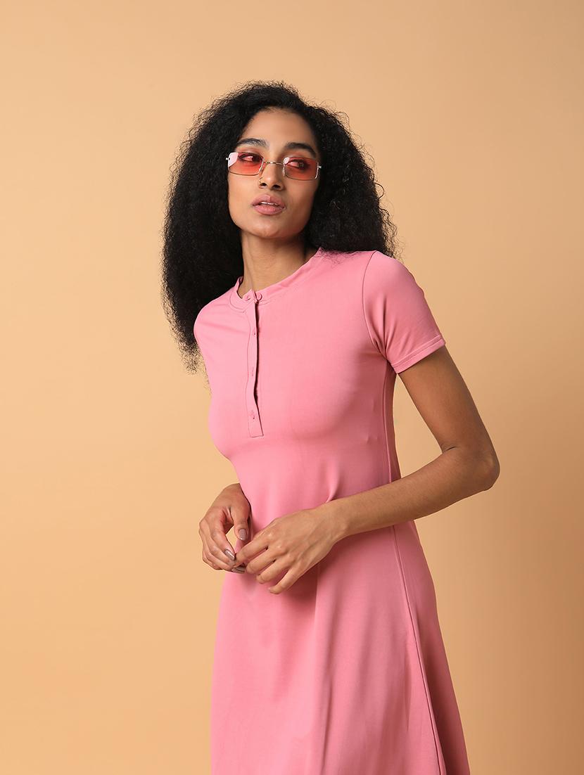 women pink solid a-line dress - 21514551 -  Standard Image - 1
