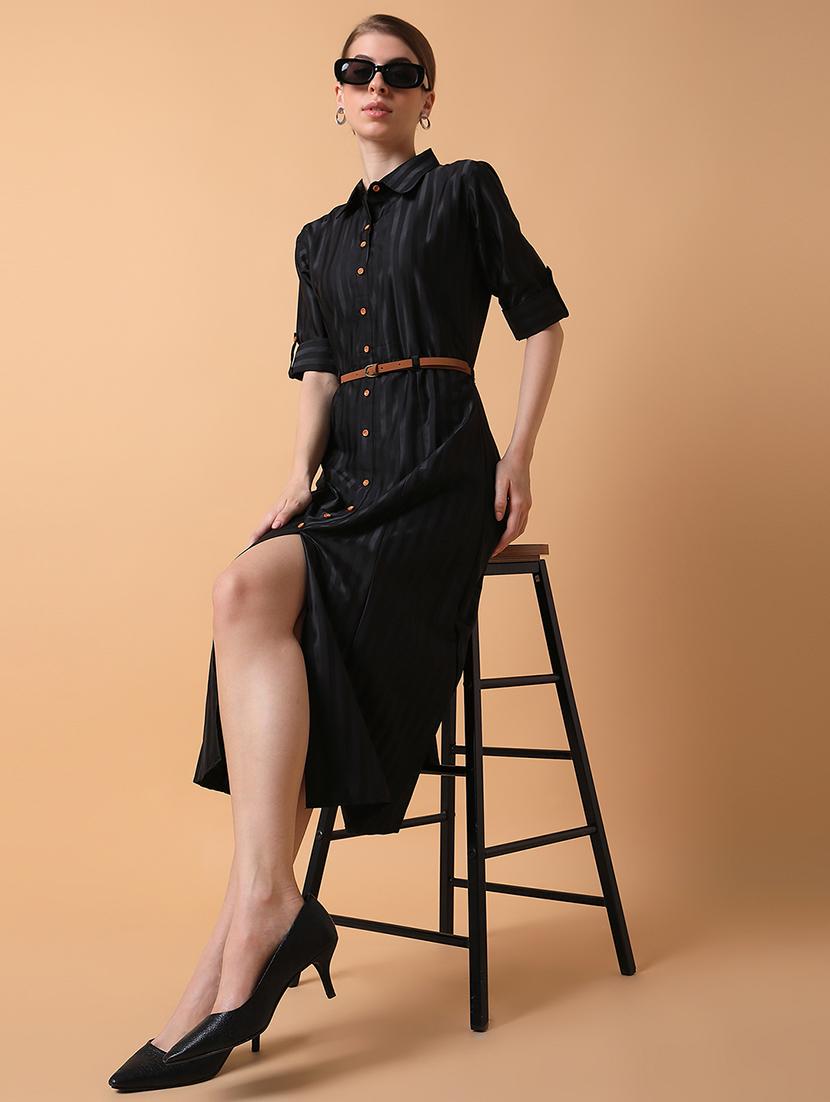 women striped collared shirt dress - 21514565 - Standard Image - 4