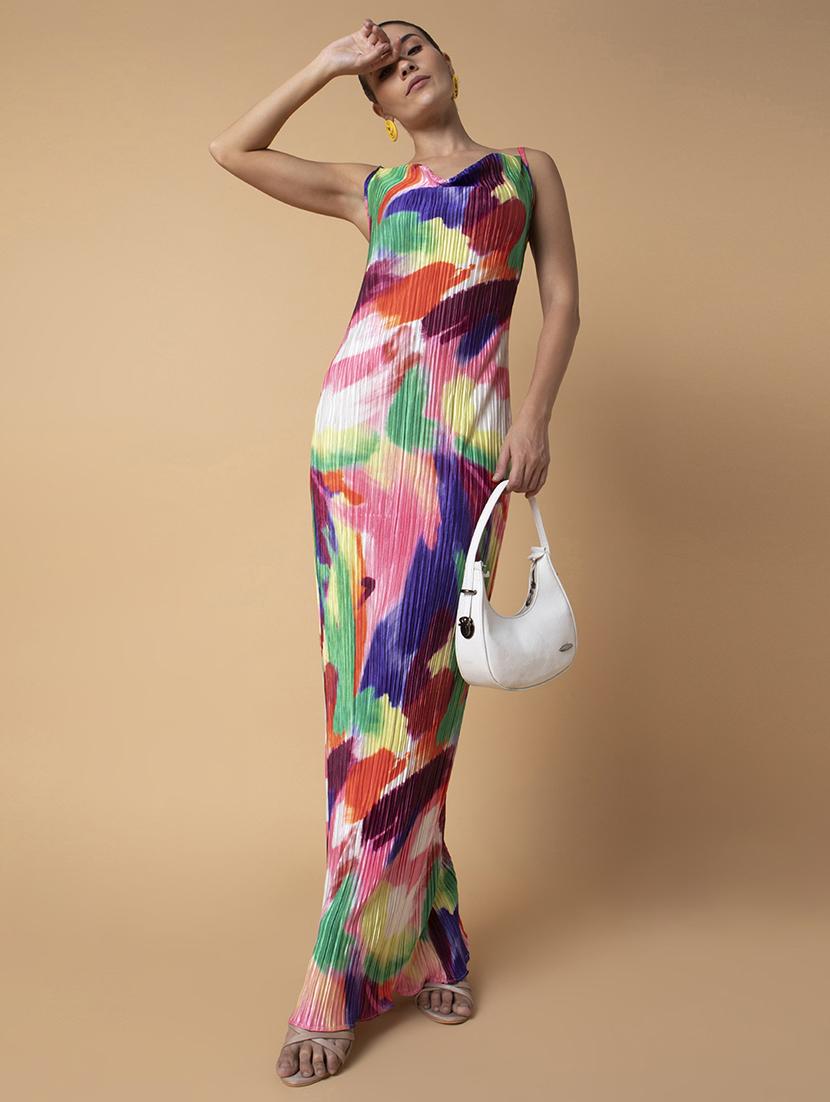 women printed cowl neck bodycon dress - 21514571 - Standard Image - 4