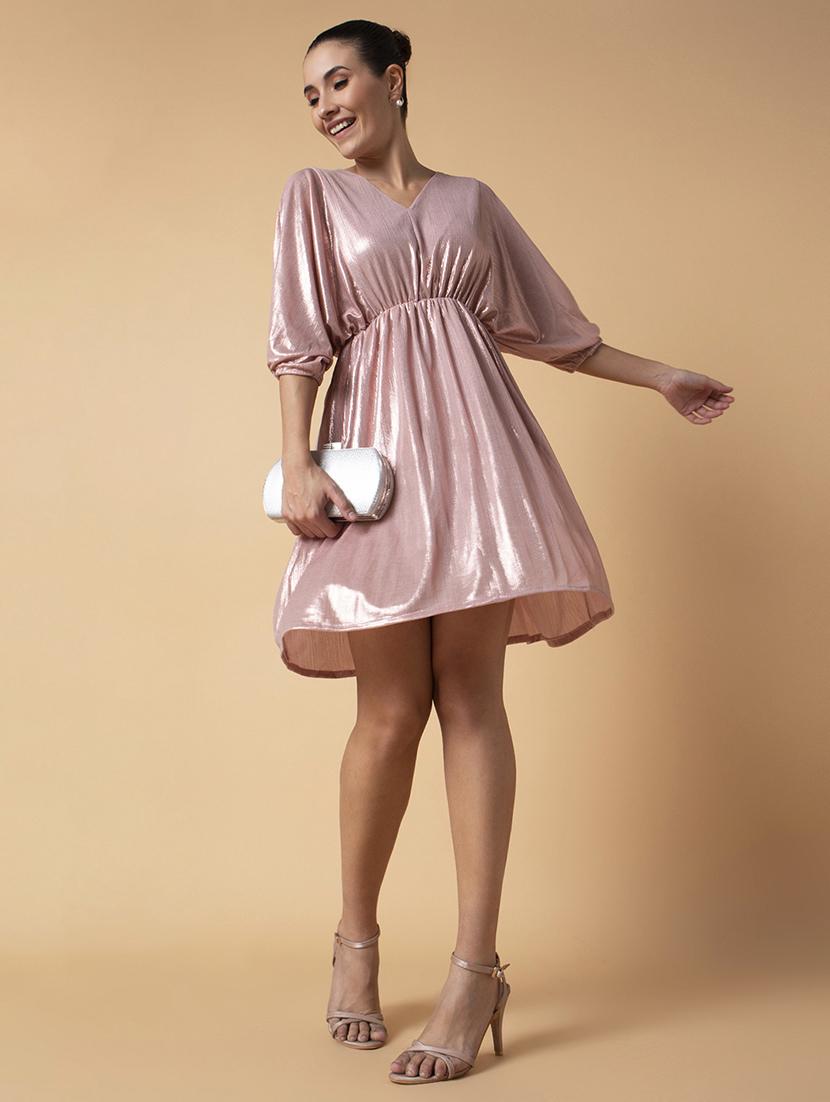 women self design v neck a-line dress - 21514572 - Standard Image - 4