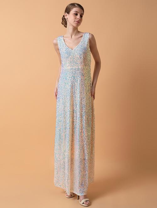 cream nylon aline dress - 21514573 -  Standard Image - 0