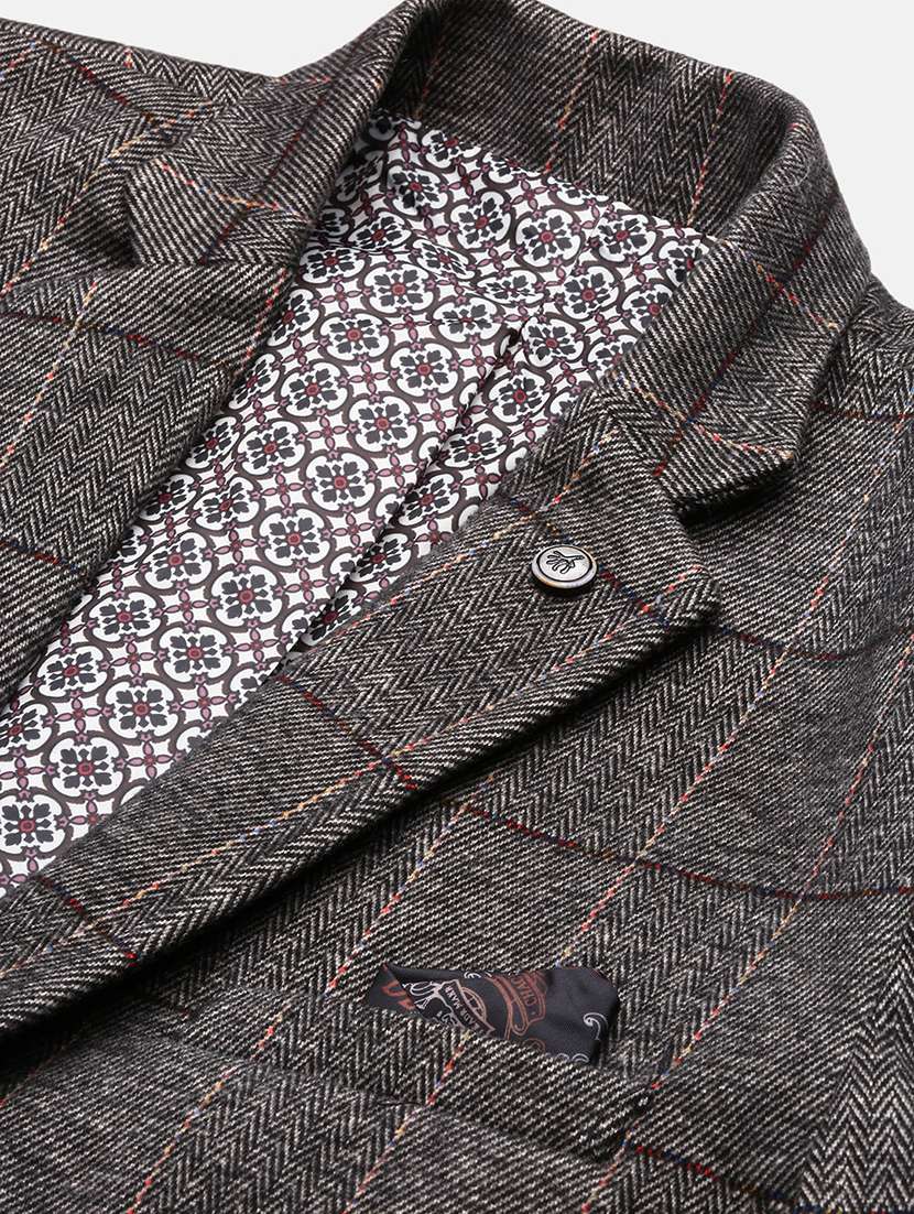 men checks single breasted casual blazer - 21514574 -  Standard Image - 6