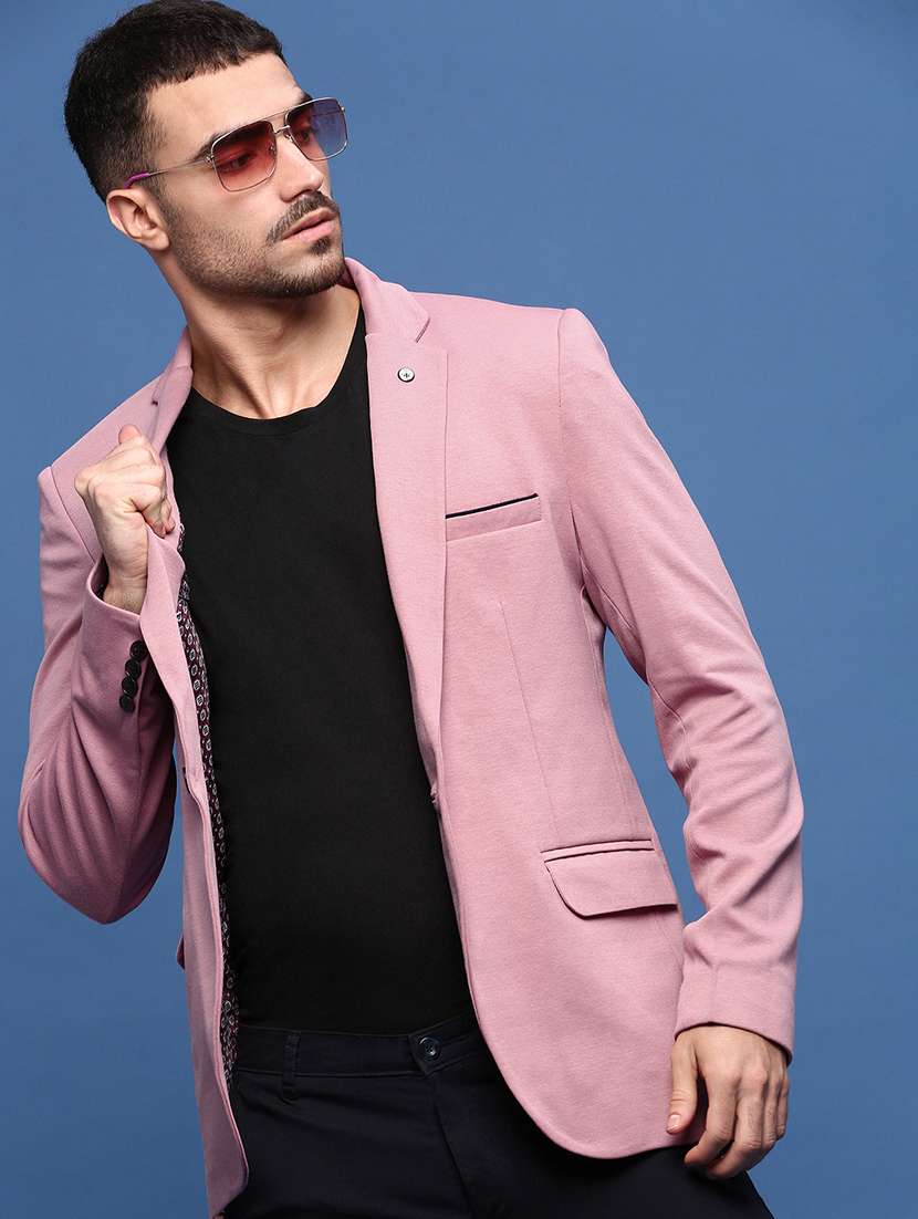 men solids single breasted casual blazer - 21514575 -  Standard Image - 1
