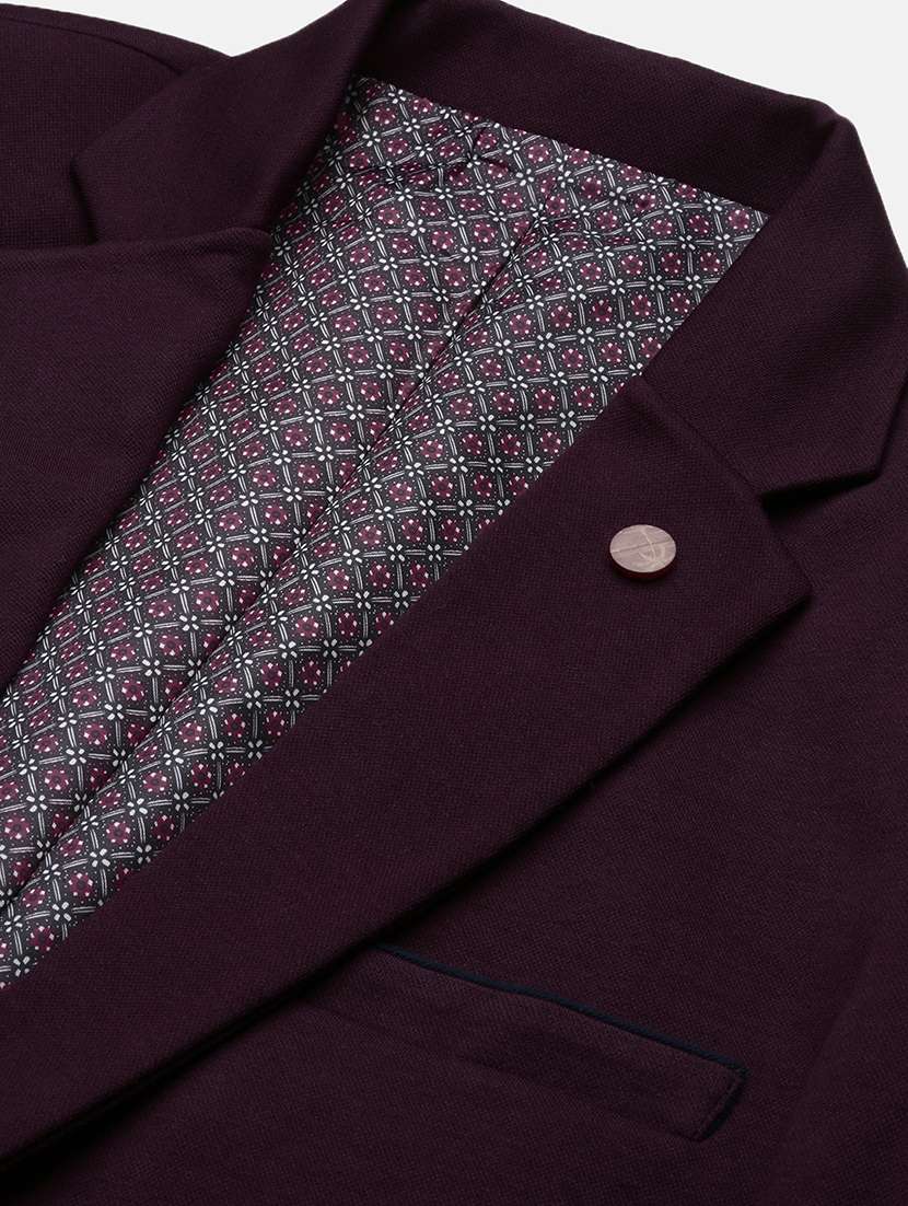 men purple solid casual blazer - 21514577 -  Standard Image - 6
