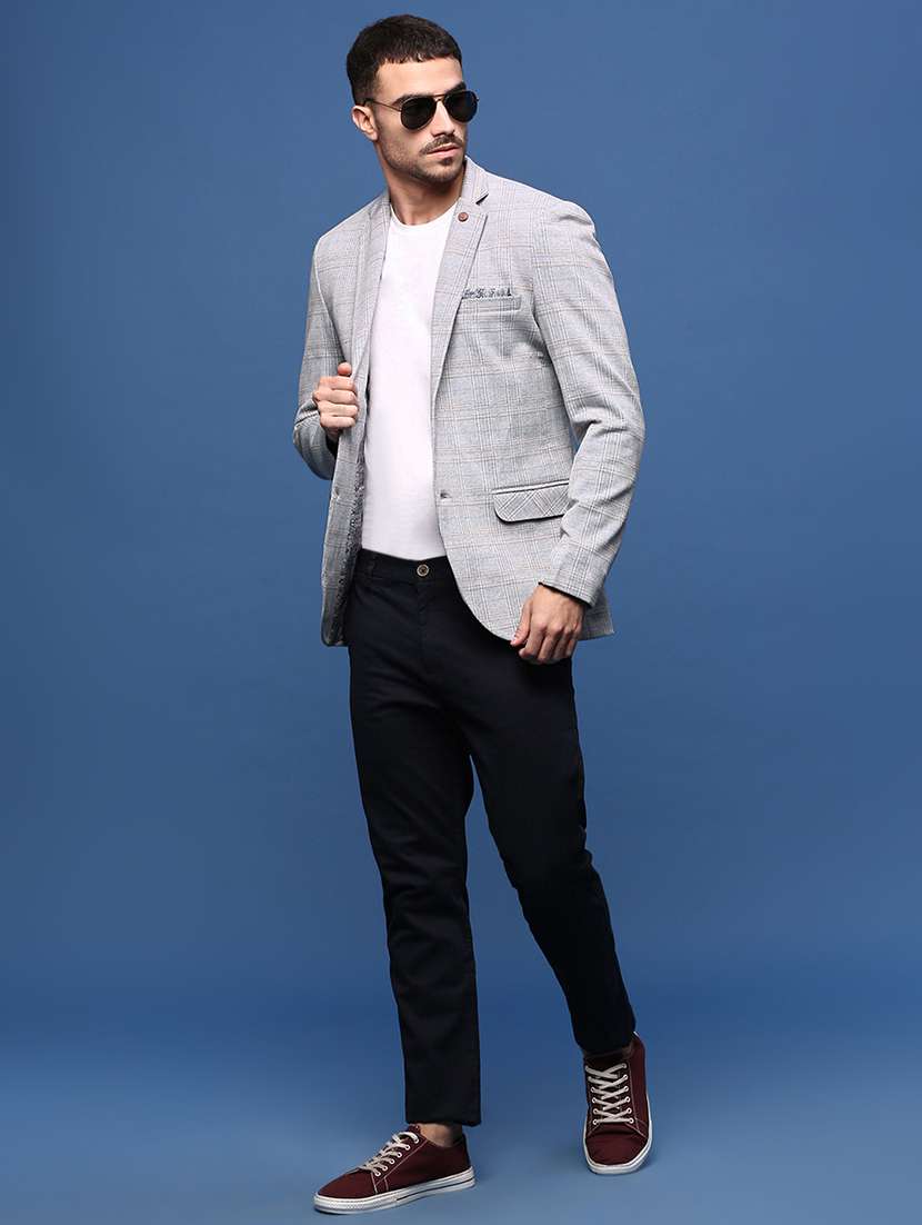 men long sleeve checks casual blazer - 21514579 -  Standard Image - 4