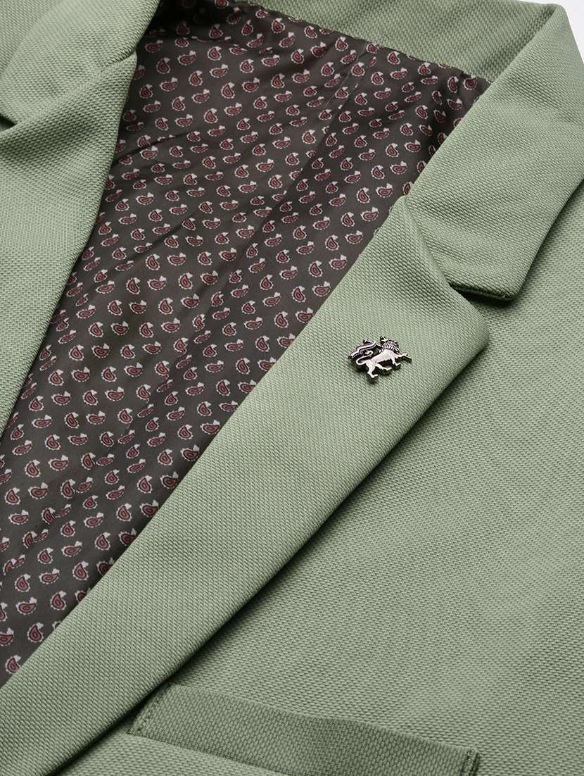 men green solid casual blazer - 21514580 -  Standard Image - 6