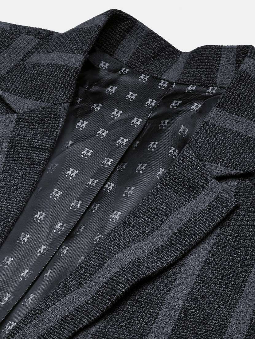 men charcoal single breasted casual blazer - 21514588 -  Standard Image - 6