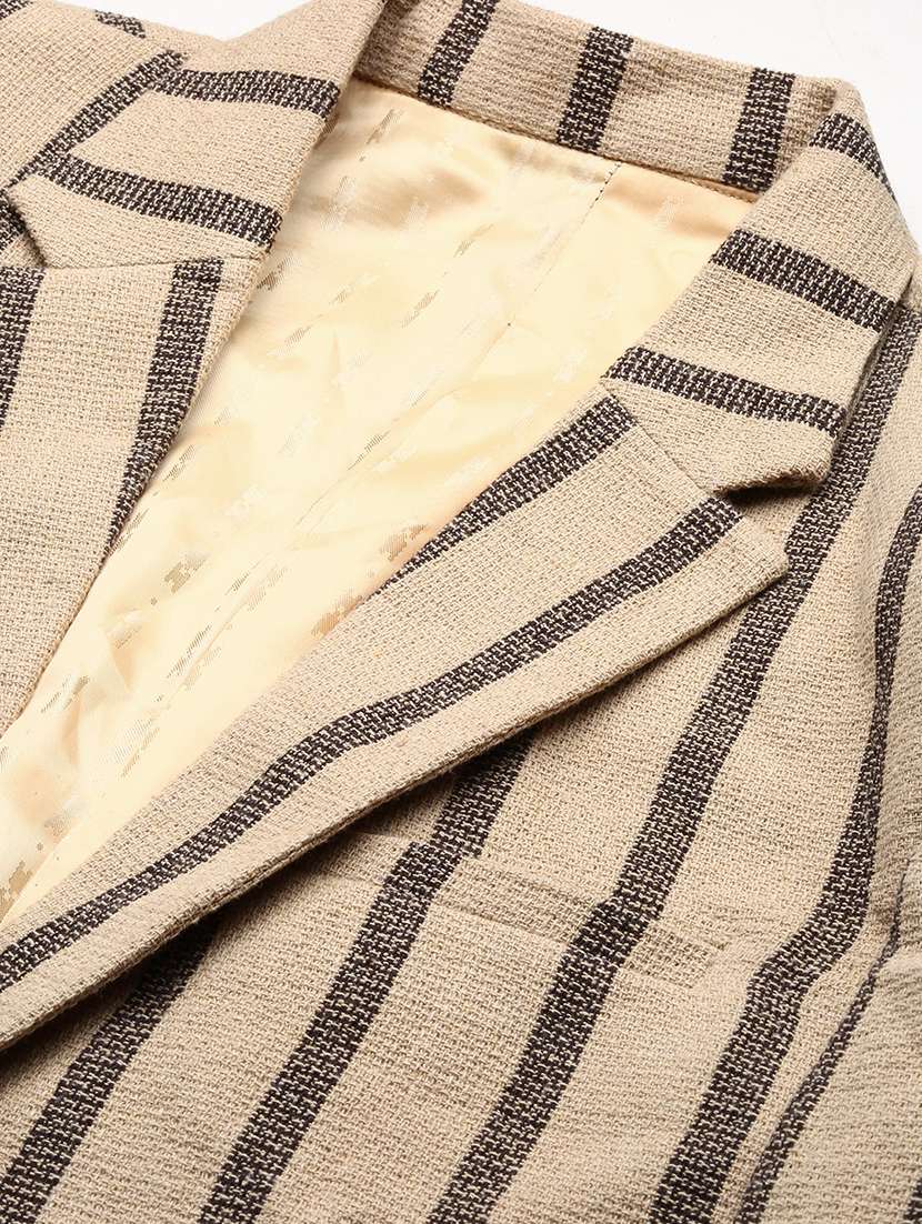 men stripes single breasted casual blazer - 21514597 -  Standard Image - 6