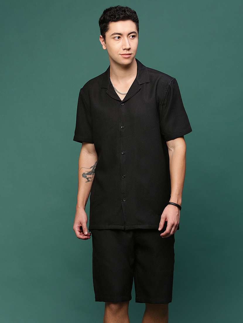 men black solids co-ord sets
