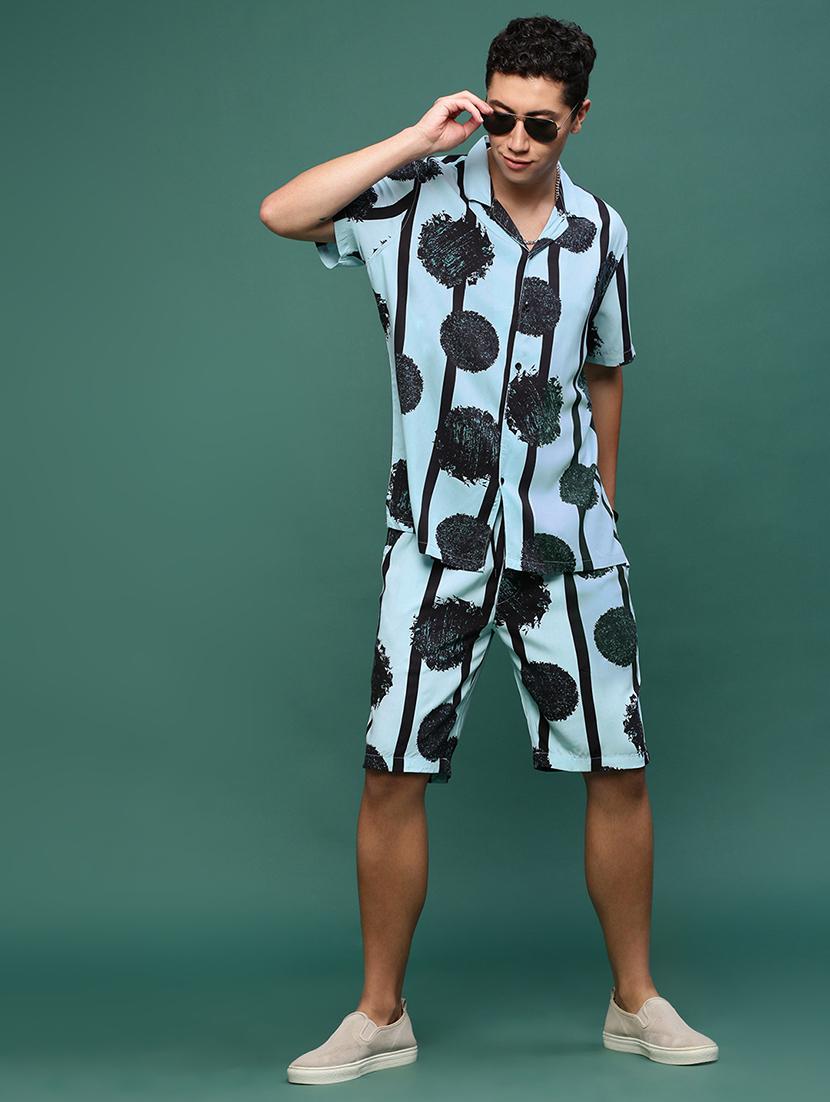 men blue printed co-ord sets - 21514655 - Standard Image - 4