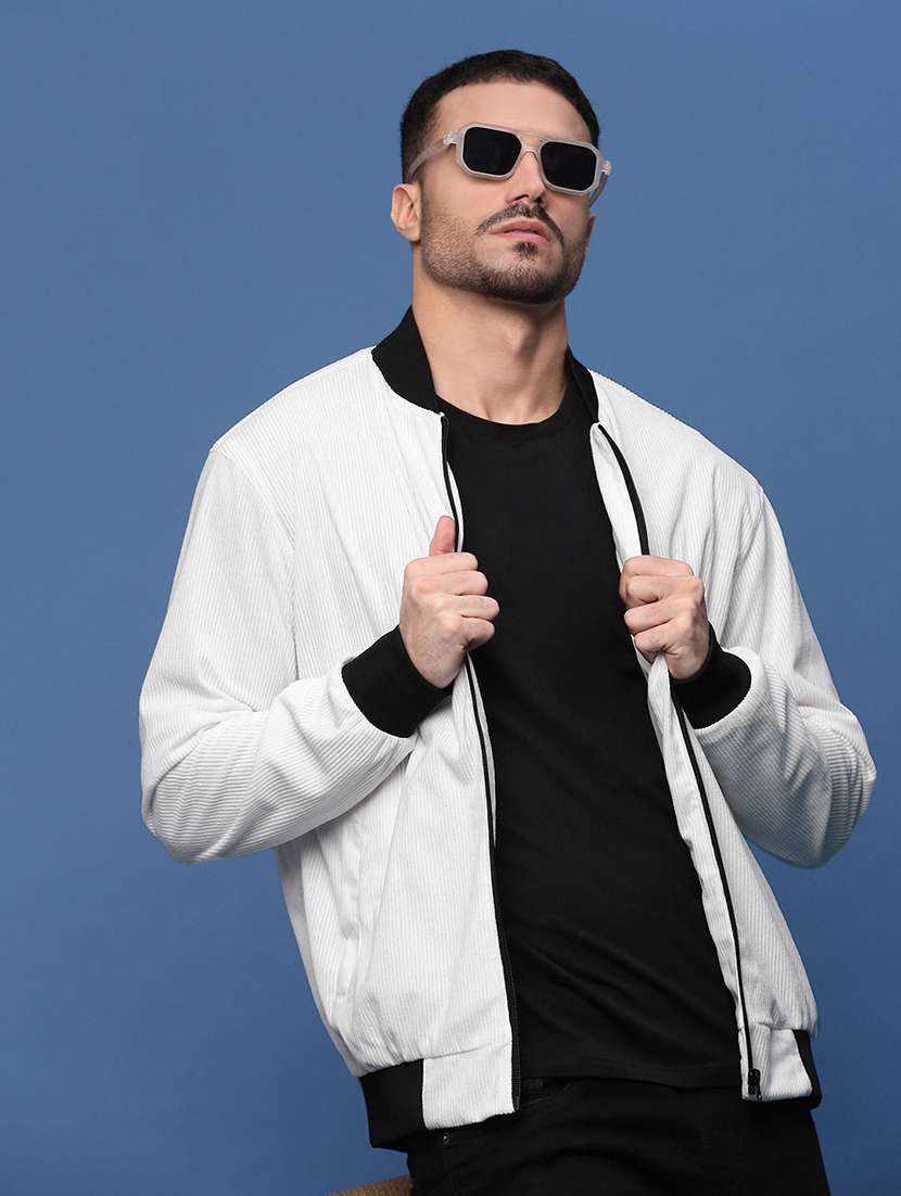 men long sleeve solid bomber jacket - 21514672 -  Standard Image - 1