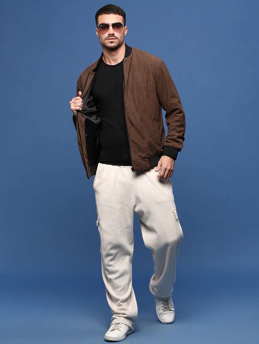 men long sleeve solid bomber jacket - 21514676 -  Standard Image - 4