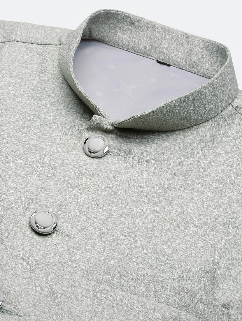 men sea green solid nehru jacket - 21514692 - Standard Image - 6