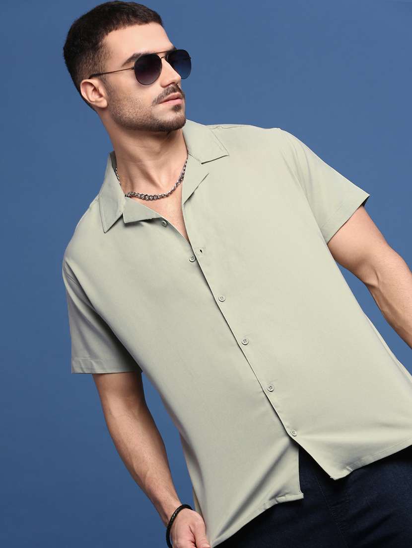 men collared solid casual shirt - 21514705 -  Standard Image - 1
