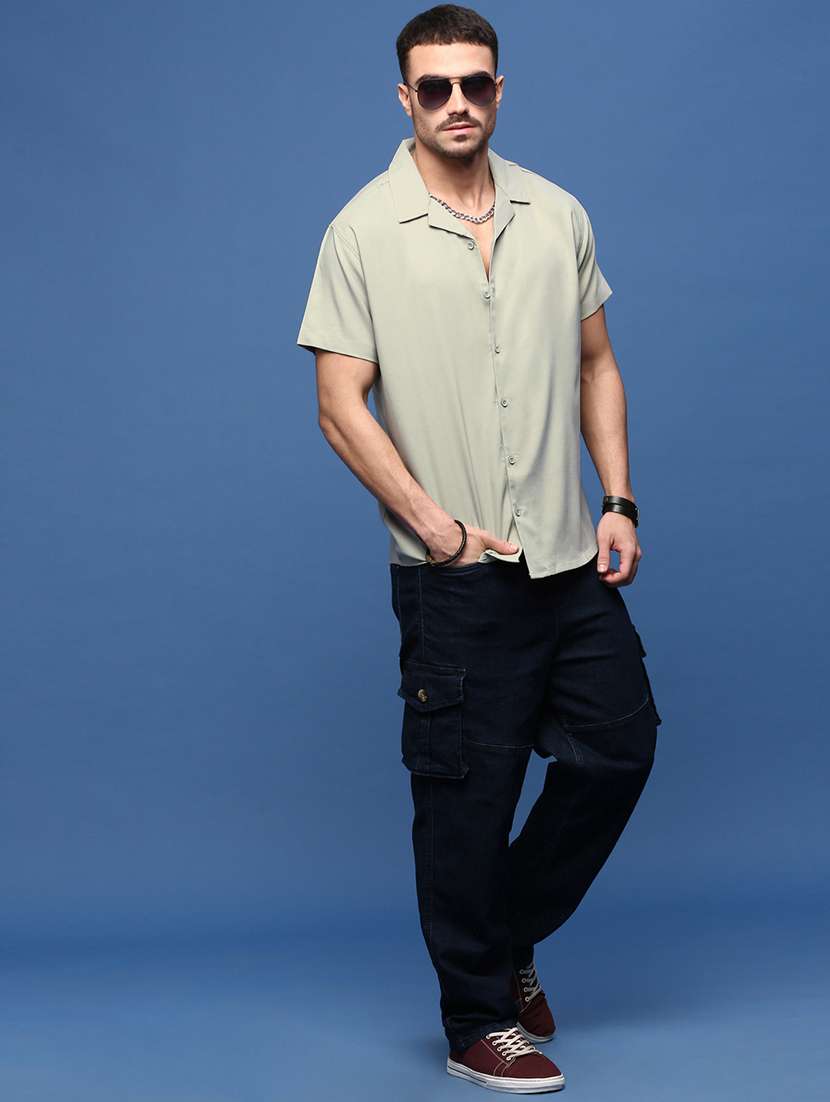 men collared solid casual shirt - 21514705 -  Standard Image - 4